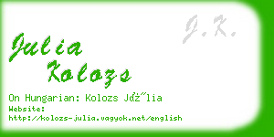 julia kolozs business card